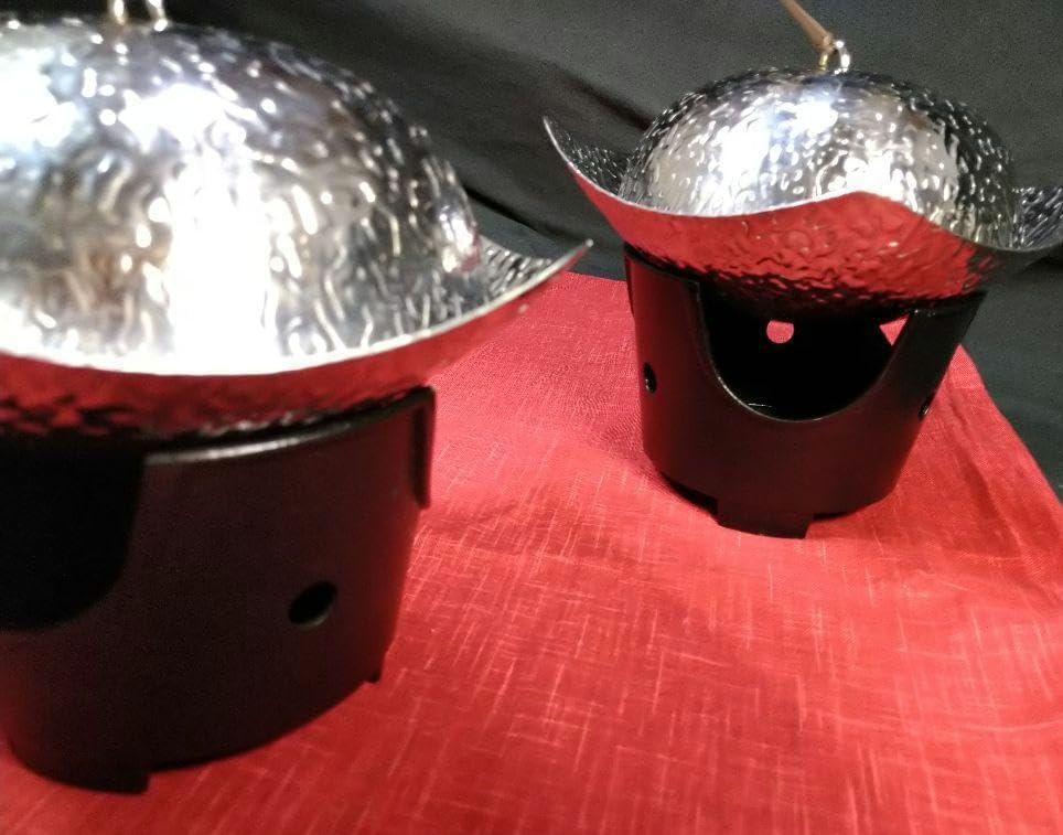 豪華な高級ステンレス皿 食器 ・一人鍋用&ステンレス卓上丸型コンロ2組